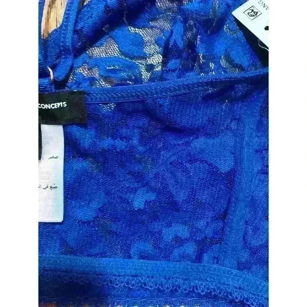 INC International Concepts‎ Women's Floral Lace Bralette, Cobalt Blue, Small - Picture 4 of 6
